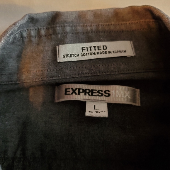 Express Mens 1MX Fitted Button Up Shirt Size L - Picture 6 of 7